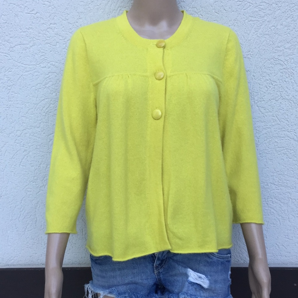 J Crew cashmere sweater medium yellow